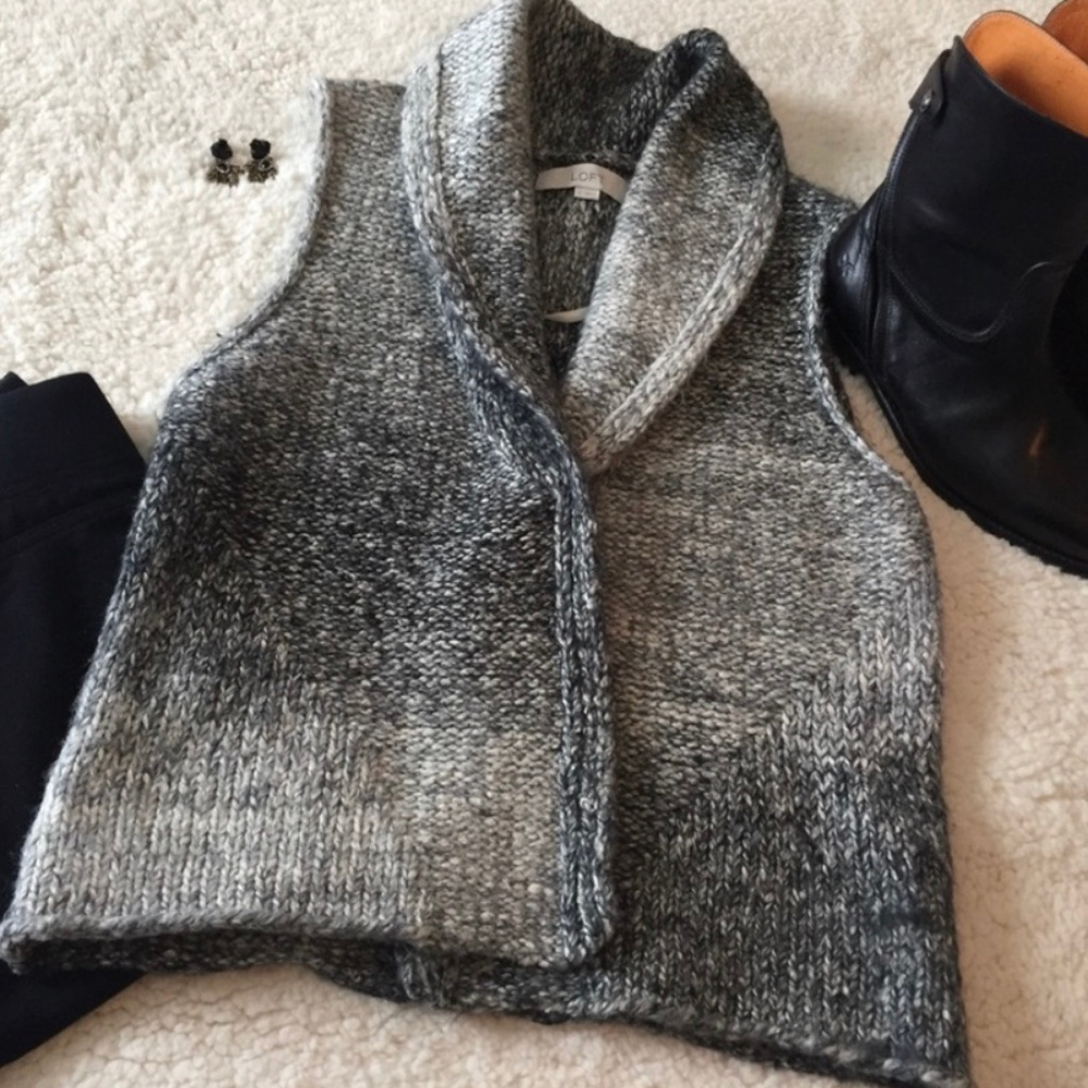 J Crew Black and White Sweater Vest